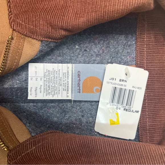 Carhartt Jacket Mens 54 Regular Brown Detroit Blanket Lined Canvas J01 BRN NEW - Picture 7 of 11
